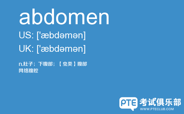 【abdomen】 - PTE备考词汇