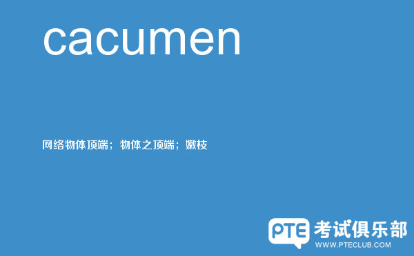 【cacumen】 - PTE备考词汇